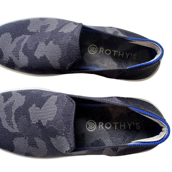 Rothy’s The Original Slip On Sneakers Knitted Camo Gray Black Size 7.5 - Picture 8 of 10